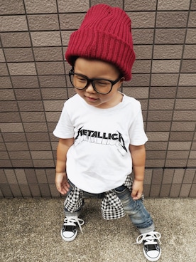 「DENIM BAR（デニム　バー）のアイテム」を使った、K★GA.さん（キッズ・90cm）の夏コーディネート