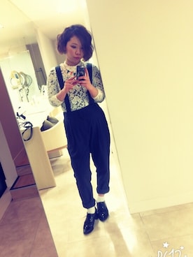 「アイテム（サロペット/オーバーオール）」を使った、KENJE 中村 真穂さん（レディース・157cm・20代）の冬コーディネート