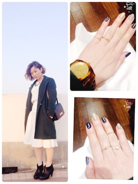 「アイテム（腕時計）」を使った、KENJE 中村 真穂さん（レディース・157cm）の春コーディネート