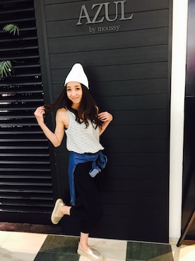 「アイテム（帽子）」を使った、Sayah♡さん（レディース・161cm）の春コーディネート