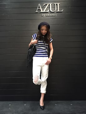 「ボーイフレンドデニム」｜Sayah♡さん（レディース・161cm）の夏コーディネート