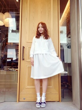 「BASQUINE（バスキーヌ）のアイテム（ジャケット/アウター）」を使った、Chappyさん（レディース・157cm）の春コーディネート