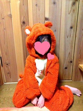 「アイテム（つなぎ/オールインワン、オレンジ系）」を使った、ふうちさん（キッズ・124cm）の冬コーディネート