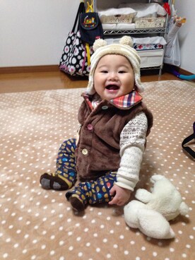 「おさんぽスタイル」｜「アイテム（スウェット）」を使った、suguさん（キッズ・70cm）の秋コーディネート