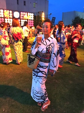「アイテム（浴衣、シルバー系）」を使った、Tomomi  Kakudoさん（レディース・155cm）の夏コーディネート