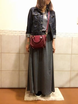 「デニムジャケット  ワンピース」｜yosuiさん（レディース・156cm）の秋コーディネート