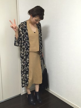 「ラブ＆ピース2016」｜「アイテム（ブーティ）」を使った、Riiisaさん（レディース・158cm）の秋コーディネート