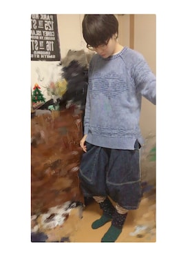 「blue」｜「アイテム（レギンス/スパッツ）」を使った、Ruupin.さん（メンズ・160cm）の秋コーディネート