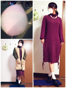 「cepo（セポ）のアイテム（ノーカラージャケット）」を使った、ysm☻さん（レディース・157cm）の冬コーディネート