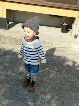 「babygap」｜「アイテム（モカシン/デッキシューズ）」を使った、SORAっち☁さん（キッズ・80cm）の冬コーディネート