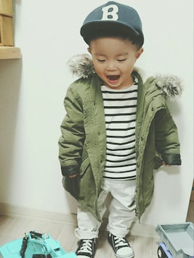 「babygap」｜「アイテム（モッズコート）」を使った、SORAっち☁さん（キッズ・80cm）の冬コーディネート