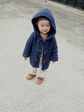 「babygap」｜「アイテム（モカシン/デッキシューズ）」を使った、SORAっち☁さん（キッズ・80cm）の冬コーディネート