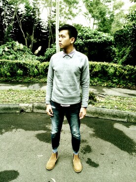 「sweatshirt」｜Year 年さん（メンズ・182cm）の冬コーディネート