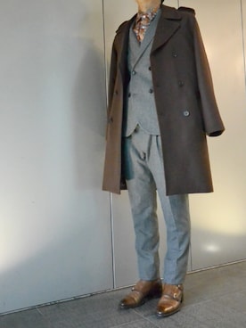 「ダブルジャケット」｜「アイテム（トレンチコート）」を使った、ROD-2011さん（メンズ・175cm）の秋コーディネート