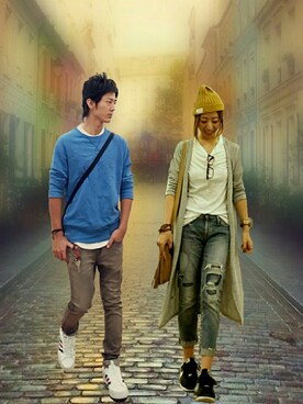 「NIKE(ナイキ)のアイテム(ショルダーバッグ)」を使った、インスタ→bz178koshu47さん(レディース・159cm)の秋コーディネート