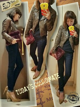 「benefit（ベネフィット）のアイテム」を使った、インスタ→bz178koshu47さん（レディース・159cm）の秋コーディネート