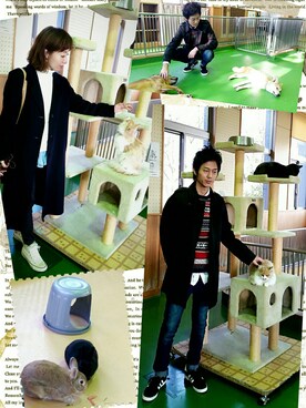 「アイテム（ステンカラーコート）」を使った、インスタ→bz178koshu47さん（レディース・159cm・30代）の冬コーディネート