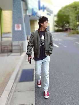「コンバース風」｜インスタ→bz178koshu47さん（メンズ・170cm）の春コーディネート