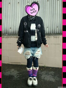 「ニットトップス」｜「アイテム（ブルゾン）」を使った、@mojiko569⇦変えましたさん（レディース・150cm）の秋コーディネート