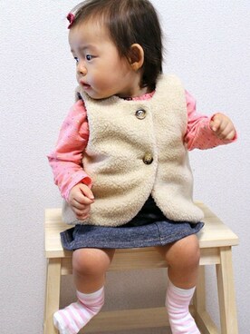 「SHIPS（シップス）のアイテム」を使った、こはるさんさん（キッズ・76cm）の秋コーディネート