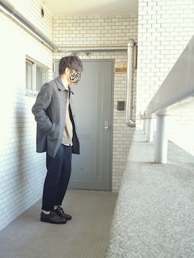 「アイテム（ドレスシューズ、ブラウン系）」を使った、かりんとうさん（メンズ・165cm）の冬コーディネート