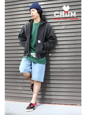 「スケートスタイル」｜「アイテム（ブルゾン）」を使った、chum-kenさん（メンズ・172cm）の春コーディネート