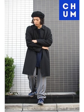 「コーディネート」｜「アイテム（ステンカラーコート）」を使った、chum-kenさん（メンズ・172cm）の秋コーディネート