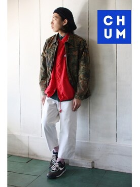 「ワーク」｜「アイテム（ナイロンジャケット）」を使った、chum-kenさん（メンズ・172cm）の冬コーディネート