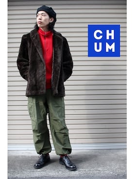 「M-65」｜「アイテム（ナイロンジャケット）」を使った、chum-kenさん（メンズ・172cm）の冬コーディネート