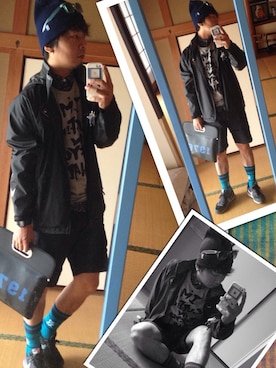 「TAKEO KIKUCHI（タケオキクチ）のアイテム（アクセサリー）」を使った、Ayato Kaminaさん（メンズ・171cm）の夏コーディネート