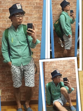 「Rodeo Crowns（ロデオクラウンズ）のアイテム（帽子）」を使った、Ayato Kaminaさん（メンズ・171cm）の春コーディネート