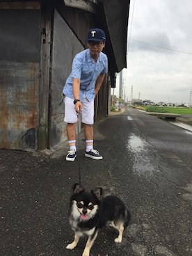「TAKEO KIKUCHI（タケオキクチ）のアイテム（キャップ）」を使った、Ayato Kaminaさん（メンズ・171cm）の夏コーディネート