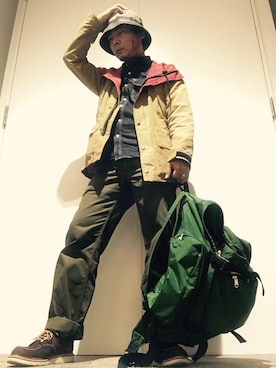 「RUGGED FACTORY（ラギッドファクトリー）のアイテム（ブルゾン）」を使った、MAKOTO AI Kaminaさん（メンズ・171cm）の秋コーディネート