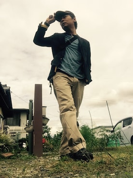 「USA」｜「アイテム（その他アウター）」を使った、Ayato Kaminaさん（メンズ・171cm）の秋コーディネート