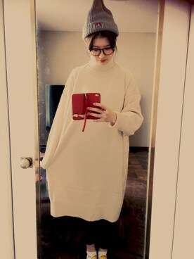 「NOMINE（ノミネ）のアイテム（その他アウター）」を使った、annnnriさん（レディース・162cm）の冬コーディネート