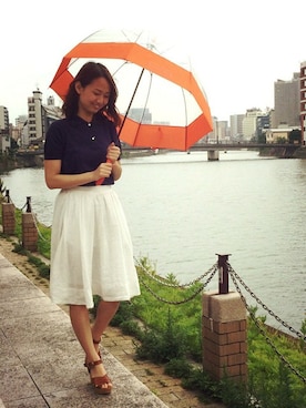 「ジャパンブルー」｜「アイテム（サンダル）」を使った、tashimanaさん（レディース・160cm）の夏コーディネート