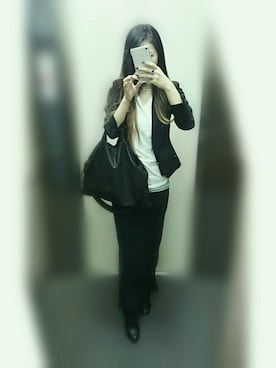 「アイテム（アクセサリー、パープル系）」を使った、memoriさん（レディース・151cm）の秋コーディネート