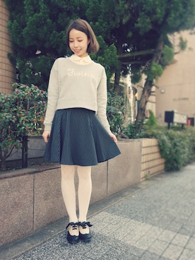 「スウェット×シャツ」｜F i.n.tさん（レディース・157cm）の冬コーディネート