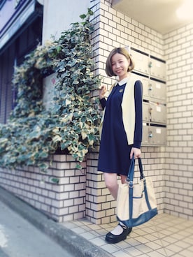 カーディガン ボレロ イエロー系 を使った 襟付きワンピース の人気ファッションコーディネート Wear