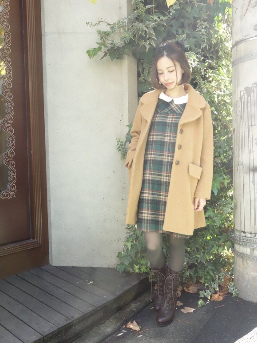 その他のダウンジャケット/コート、その他のワンピース、その他のその他を着用したレディースの冬コーディネートの1枚目の写真