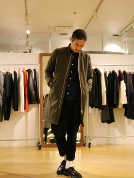 「Lui's（ルイス）のアイテム（MA-1）」を使った、Lui's 池袋 STAFF  芳村さん（メンズ・180cm）の冬コーディネート