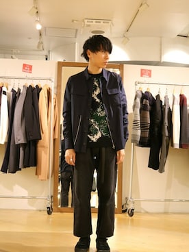 「Lui's（ルイス）のナローベルト（ベルト）」を使った、Lui's 池袋 STAFF  芳村さん（メンズ・173cm）の冬コーディネート