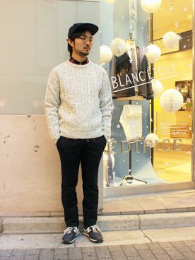 「EDIFICE（エディフィス）のアイテム（キャップ）」を使った、EDIFICE新宿店さん（メンズ・171cm）の秋コーディネート