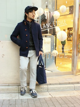 「EDIFICE（エディフィス）のアイテム（キャップ）」を使った、EDIFICE新宿店さん（メンズ・171cm）の冬コーディネート