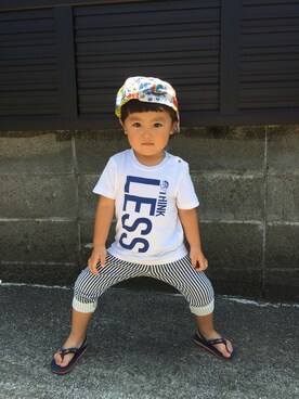 「チャイハネ（チャイハネ）のアイテム（ハンチング/ベレー帽）」を使った、RAINBOWさん（キッズ・90cm）の夏コーディネート