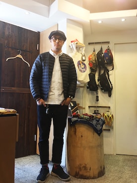 「nonnative（ノンネイティブ）のアイテム（スニーカー）」を使った、Jimさん（メンズ・184cm）の冬コーディネート