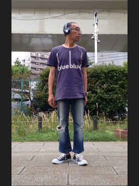 「Tシャツ×デニム」｜「アイテム（CD）」を使った、nabuさん（メンズ・165cm）の夏コーディネート