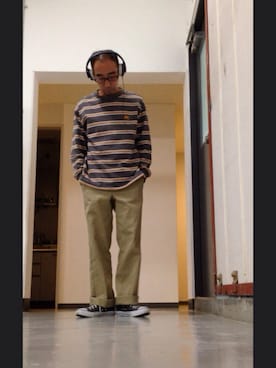 「ワークパンツ」｜「アイテム（CD）」を使った、nabuさん（メンズ・165cm）の秋コーディネート