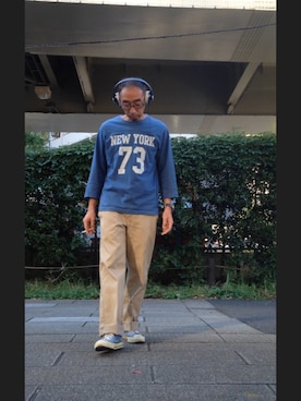 「ワークパンツ」｜「アイテム（CD）」を使った、nabuさん（メンズ・165cm）の秋コーディネート