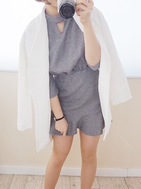 「gray」｜「アイテム（ナイロンジャケット）」を使った、러브포제이さん（レディース・160cm）の春コーディネート